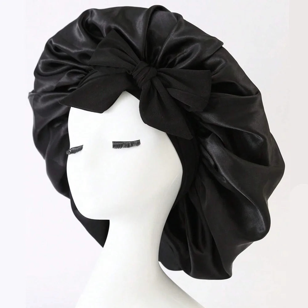 Touca de Cetim, Touca de Seda Ajustável para Dormir, Touca com Faixa para Cabelo, Toucas para Mulheres e Homens