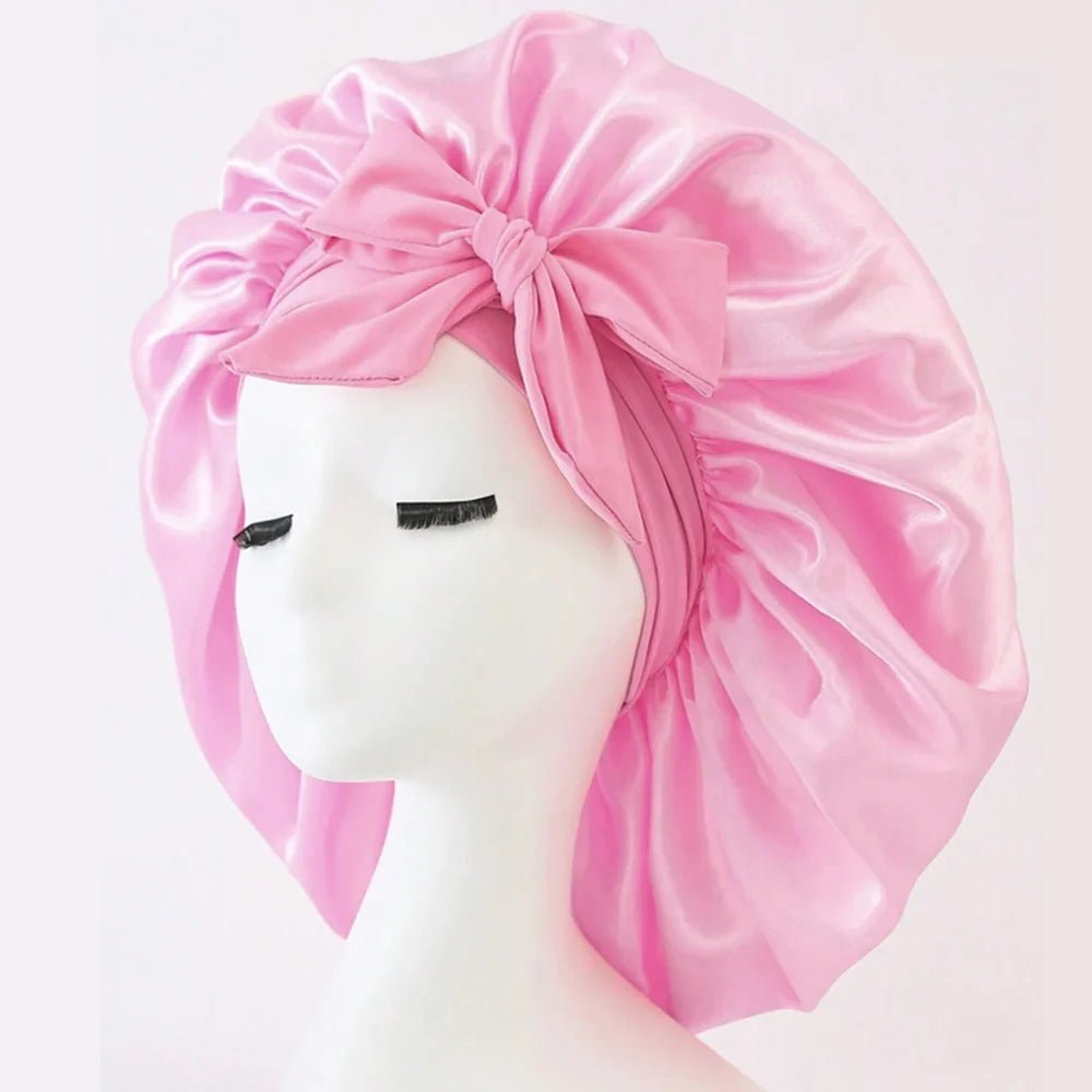 Touca de Cetim, Touca de Seda Ajustável para Dormir, Touca com Faixa para Cabelo, Toucas para Mulheres e Homens