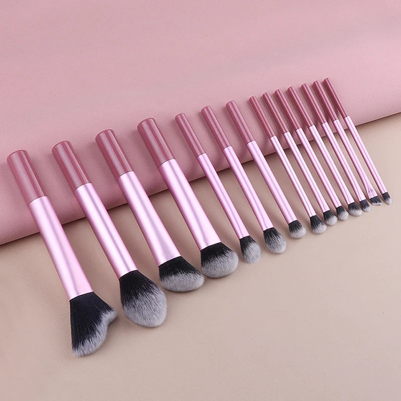 Conjunto de Maquiagem com 15 Peças, Pincel para Pó, Pincel Bloom, Pincel de Beleza, Pincel para Base, Pincel para Contorno, Pincel para Sombra, Pincel para Corretivo.
