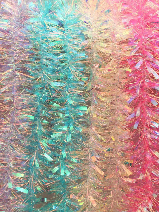 Guirlanda de Natal rosa, guirlanda de envolvimento de papel alumínio, guirlanda de glitter, decoração de árvore de Natal, casamento e festa
