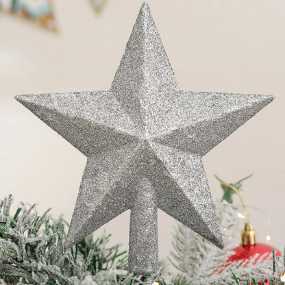 1 Peça de Estrela Dourada de 20CM para Topo de Árvore de Natal com Glitter - Decoração Festiva