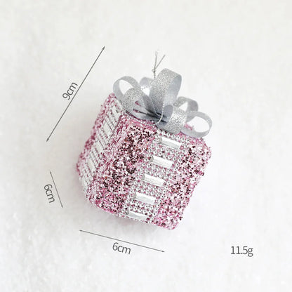 Série Rosa de Enfeites de Natal: Estrelas, Correntes de Contas, Bolas de Espuma, Placas de Nome, Laços, Cogumelos, Pingentes para Árvore de Natal, Decoração Romântica para Casa.