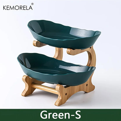 Prato de Frutas 2/3 Camadas para Casa, Sala de Estar, Prato de Plástico para Lanches, Cesta Criativa e Moderna para Frutas Secas, Prato para Doces, Suporte para Bolo, Tigela para Salada