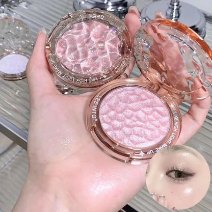 Pó Iluminador de Alta Brilho Glitter Diamante para Maquiagem Feminina, Iluminador Glitter, Cosméticos Coreanos para Rosto e Corpo