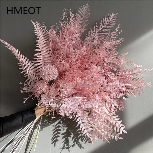 Árvore de Natal  Rosa Planta Artificial Flor Rosa Peônia Grama Névoa Folha Material de Arranjo Floral para Casamento Decoração de Festa, Casa e Hotel