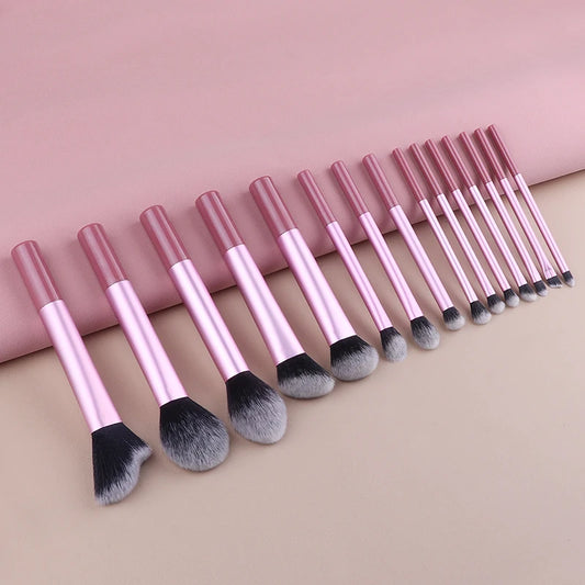 Conjunto de Maquiagem com 15 Peças, Pincel para Pó, Pincel Bloom, Pincel de Beleza, Pincel para Base, Pincel para Contorno, Pincel para Sombra, Pincel para Corretivo.