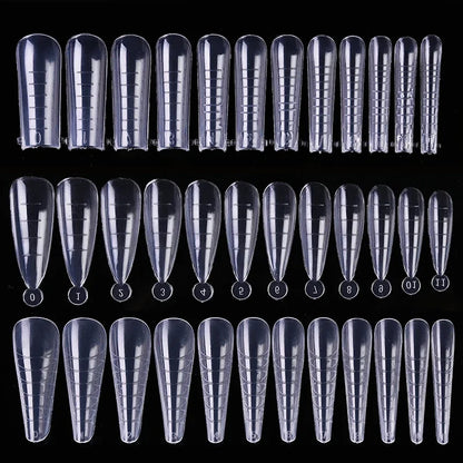 Conjunto de Ferramentas para Manicure com Tips de Unhas Falsas para Extensão, Ponta Acrílica, Unhas Falsas de Gel UV, Moldes para Construção Rápida, Tips de Cobertura Completa e Escultura.