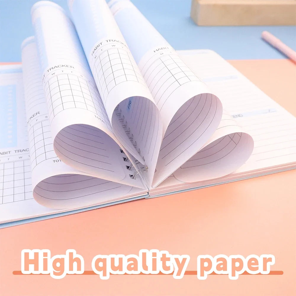 Agenda, Planejador, Caderno de Eficiência, Diário Diário Semanal Mensal para Estudantes, Escola, Escritório, Suprimentos de Papelaria.