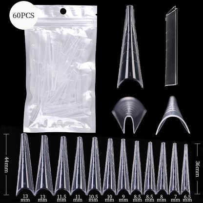 Conjunto de Ferramentas para Manicure com Tips de Unhas Falsas para Extensão, Ponta Acrílica, Unhas Falsas de Gel UV, Moldes para Construção Rápida, Tips de Cobertura Completa e Escultura.