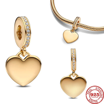 Charm 925 Prata com Banho de Ouro - Batatas Fritas e Peixinho Dourado para Pulseira Pandora