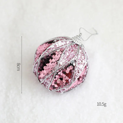 Série Rosa de Enfeites de Natal: Estrelas, Correntes de Contas, Bolas de Espuma, Placas de Nome, Laços, Cogumelos, Pingentes para Árvore de Natal, Decoração Romântica para Casa.