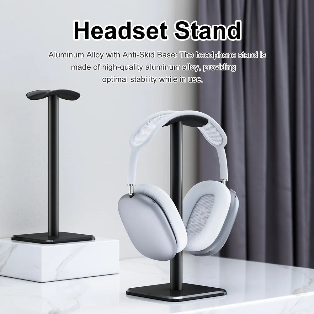 Suporte para Fone de Ouvido em Liga de Alumínio, Economia de Espaço, Suporte para Headset de Jogo, Organizador de Mesa, Expositor de Fones de Ouvido, Suporte de Gancho.