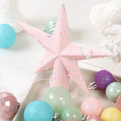 Conjunto de Bolas de Natal Macaron - Decorações de Natal Rosa 2025 Para Árvore de Natal e Festa de Ano Novo.