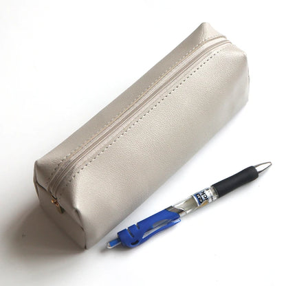 Estojo de Lápis Personalizado para Escritório e Negócios, Caixa Simples com Zíper para Estudantes, Porta-canetas, Gravação de Iniciais, Estojo para Pincéis de Maquiagem, Bolsa de Armazenamento de Cosméticos.