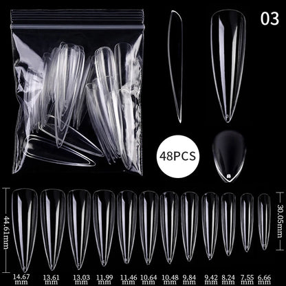 Conjunto de Ferramentas para Manicure com Tips de Unhas Falsas para Extensão, Ponta Acrílica, Unhas Falsas de Gel UV, Moldes para Construção Rápida, Tips de Cobertura Completa e Escultura.