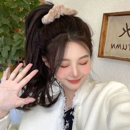 7 Pcs/Set Conjunto de Scrunchies para Mulheres, Faixa de Cabelo de Veludo Sólido para Meninas, Prendedores de Cabelo, Elásticos de Cabelo, Acessórios de Cabelo