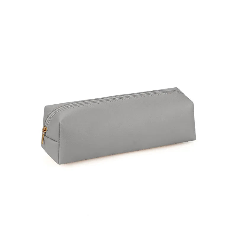Estojo de Lápis Personalizado para Escritório e Negócios, Caixa Simples com Zíper para Estudantes, Porta-canetas, Gravação de Iniciais, Estojo para Pincéis de Maquiagem, Bolsa de Armazenamento de Cosméticos.