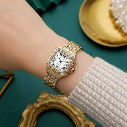 Relógio Feminino UTHAI, Marca de Luxo Leve, Relógio de Quartzo com Pulseira de Aço Inoxidável, Relógio de Moda para Mulheres, Relógio de Pulso de Negócios para Senhoras.