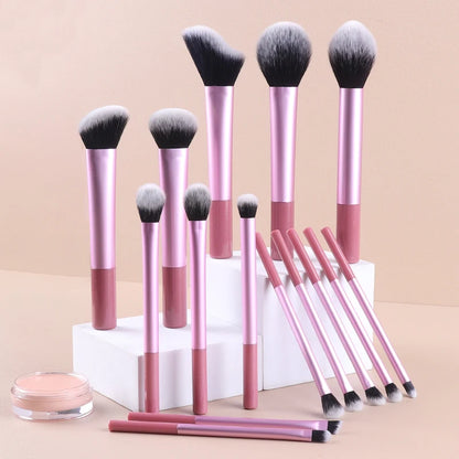 Conjunto de Maquiagem com 15 Peças, Pincel para Pó, Pincel Bloom, Pincel de Beleza, Pincel para Base, Pincel para Contorno, Pincel para Sombra, Pincel para Corretivo.
