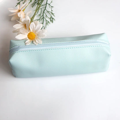 Estojo de Lápis Personalizado para Escritório e Negócios, Caixa Simples com Zíper para Estudantes, Porta-canetas, Gravação de Iniciais, Estojo para Pincéis de Maquiagem, Bolsa de Armazenamento de Cosméticos.