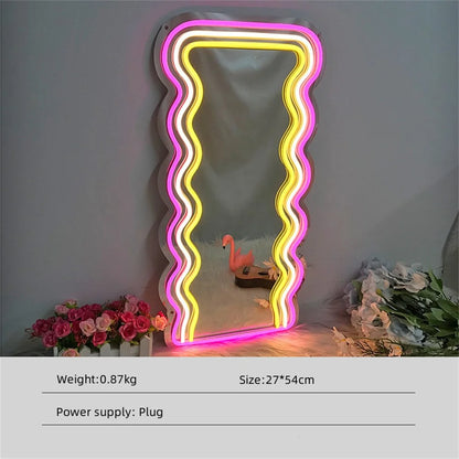 Luz Noturna LED Espelho Neon - Luz de Proposta de Casamento Decoração de Quarto Luz de Letra para Estilo Atmosférico