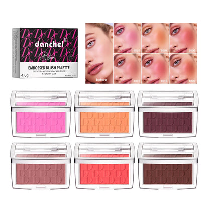 Paleta de Blush Fosco em Relevo - Blush Facial de Alta Pigmentação em Tons Rosados e Corais para Bochechas, Acabamento Suave