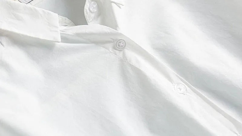 Camisa Casual Feminina  Camisa de Manga Longa, Gola Virada, Botões, Estilo Harajuku, Solta e Confortável