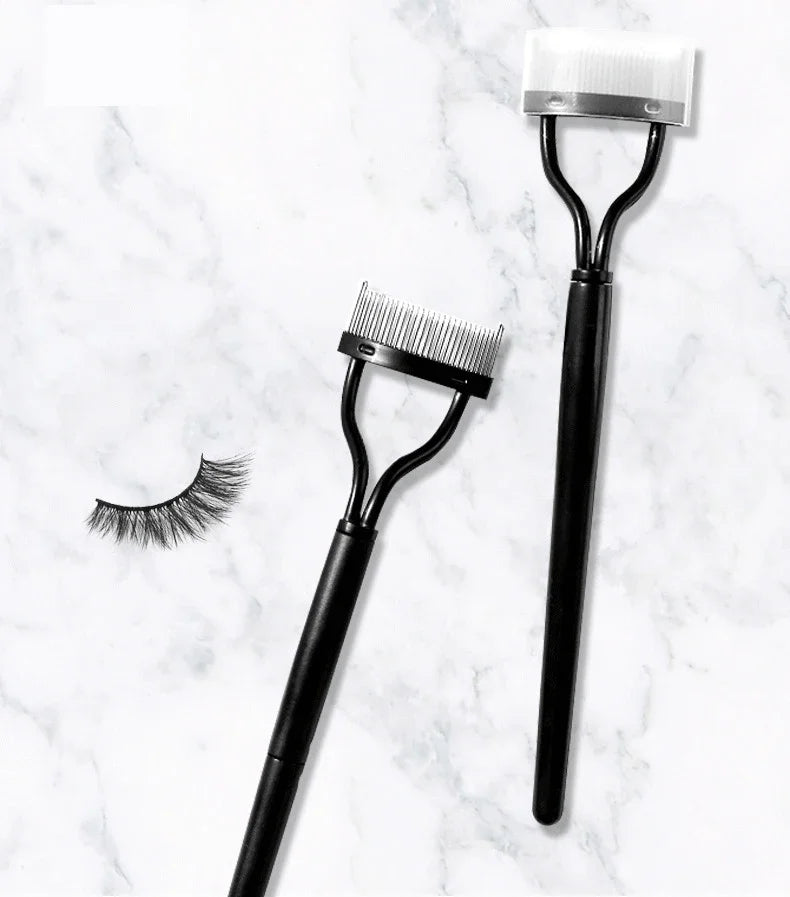 Escova de Cílios Portátil, Pente de Máscara, Curling de Cílios, Ferramentas de Penteado de Cílios de Aço Inoxidável, Curvador de Cílios, Separador de Cílios, Maquiagem.