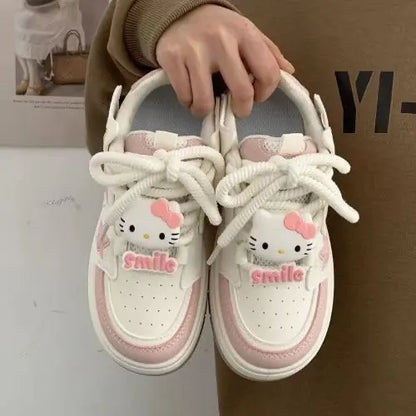 Tênis Brancos estilo kawai Versatilidade e Estilo em um Design Casual e Fofo