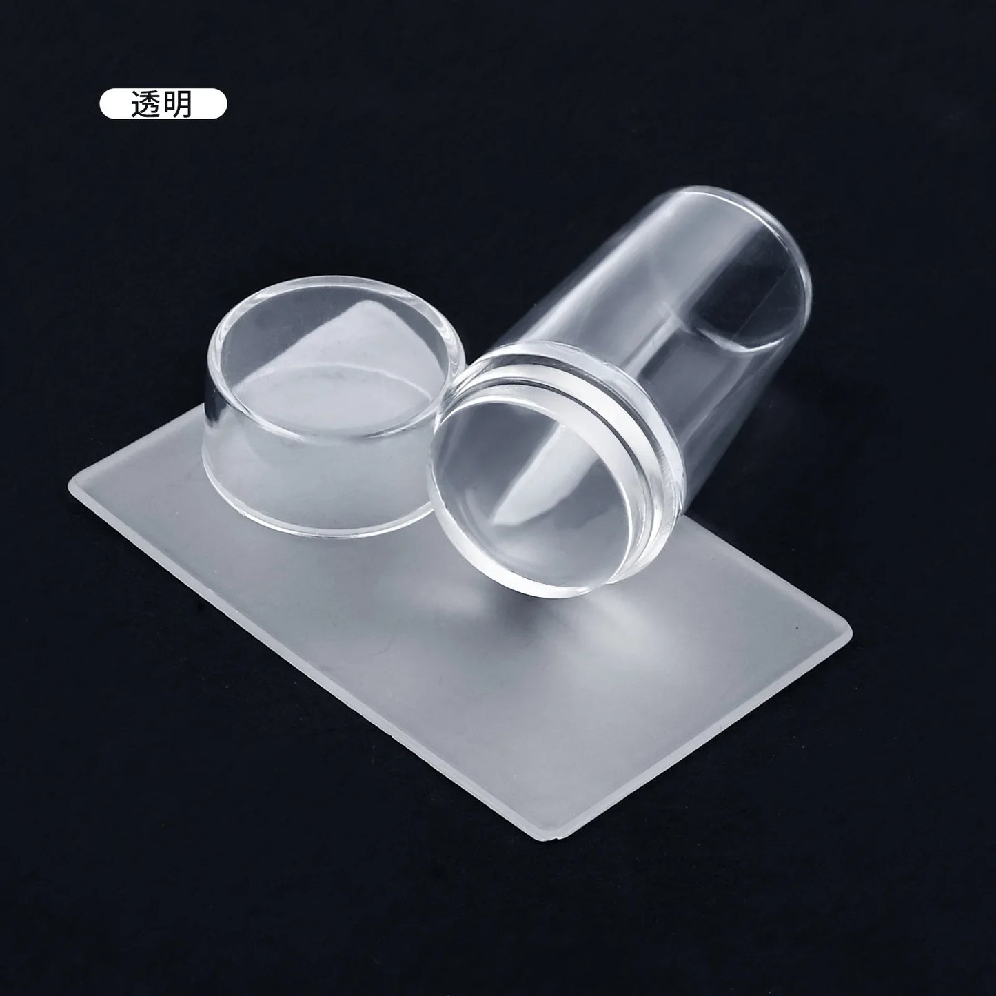 Kit de Carimbo de Silicone Transparente para Nail Art - Design Francês para Manicure - Placa de Carimbo, Polidor, Selador com Carimbo de Dois Lados e Raspador