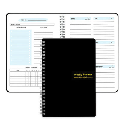 Agenda, Planejador, Caderno de Eficiência, Diário Diário Semanal Mensal para Estudantes, Escola, Escritório, Suprimentos de Papelaria.