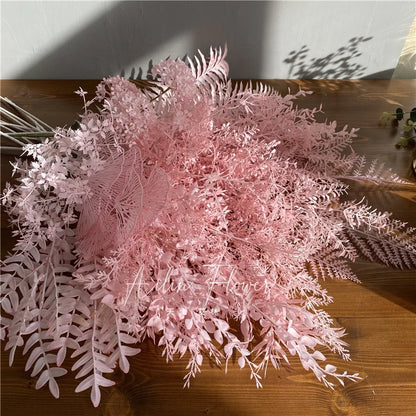 Árvore de Natal  Rosa Planta Artificial Flor Rosa Peônia Grama Névoa Folha Material de Arranjo Floral para Casamento Decoração de Festa, Casa e Hotel