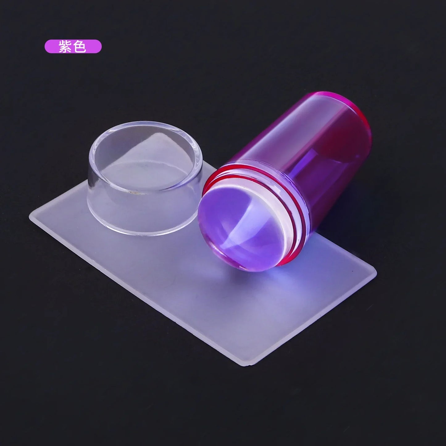 Kit de Carimbo de Silicone Transparente para Nail Art - Design Francês para Manicure - Placa de Carimbo, Polidor, Selador com Carimbo de Dois Lados e Raspador