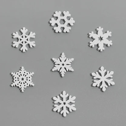 12 Peças/Bag Ornamentos de Floco de Neve Plástico Branco com Brilho para Decoração de Natal, Penduricalhos para Árvore de Natal, Suprimentos para Festa de Inverno em Casa