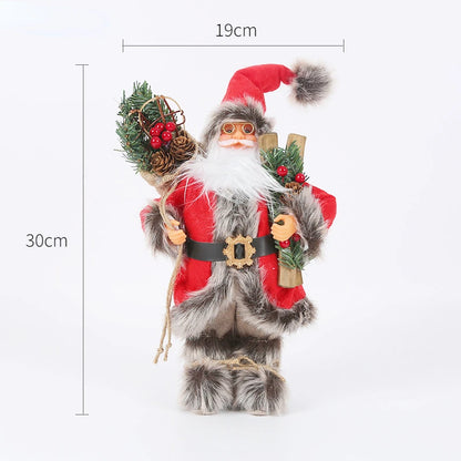Decorações de Natal: Bonecos de Papai Noel Rosa em Pé, Estátuas de Natal, Enfeites para Decoração de Feriado, Ornamentos para Decoração de Janela.