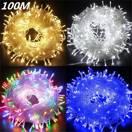 Luzes de Natal para Exterior - Fio de Luzes LED Decorativas 100M/10M/5M - Fairy Lights para Árvore, Festões e Decorações Festivas