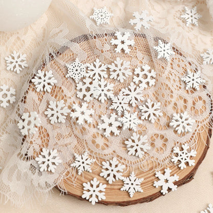 12 Peças/Bag Ornamentos de Floco de Neve Plástico Branco com Brilho para Decoração de Natal, Penduricalhos para Árvore de Natal, Suprimentos para Festa de Inverno em Casa
