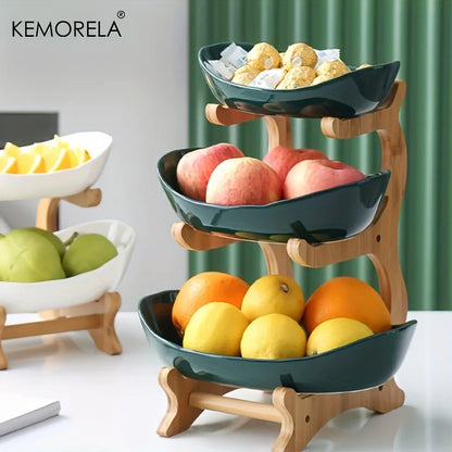 Prato de Frutas 2/3 Camadas para Casa, Sala de Estar, Prato de Plástico para Lanches, Cesta Criativa e Moderna para Frutas Secas, Prato para Doces, Suporte para Bolo, Tigela para Salada