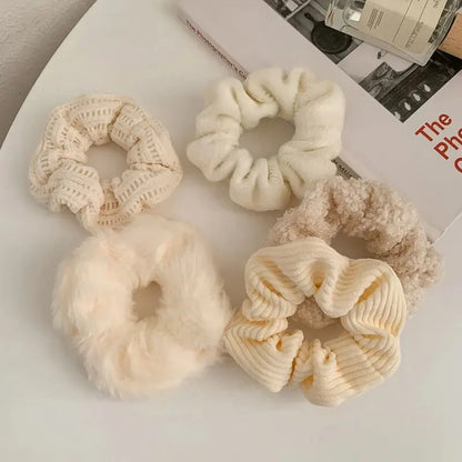 7 Pcs/Set Conjunto de Scrunchies para Mulheres, Faixa de Cabelo de Veludo Sólido para Meninas, Prendedores de Cabelo, Elásticos de Cabelo, Acessórios de Cabelo