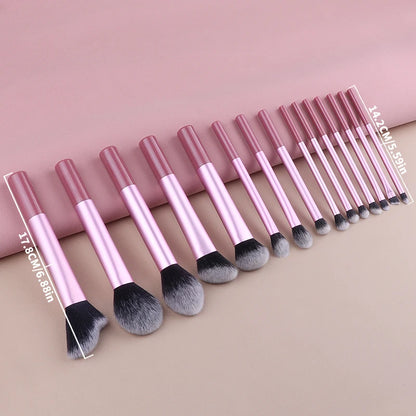 Conjunto de Maquiagem com 15 Peças, Pincel para Pó, Pincel Bloom, Pincel de Beleza, Pincel para Base, Pincel para Contorno, Pincel para Sombra, Pincel para Corretivo.