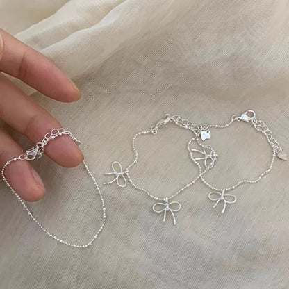Esterlina Bracelete de Zircônia Coração Amor para Mulheres, Laço Estrelas, Corrente de Osso de Cobra, Joias de Presente