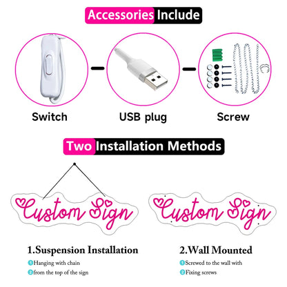 Placa de Neon LED Asas de Anjo Personalizada - Par de Asas de Luz Neon LED para Decoração de Parede, Casamento, Festa, Bar - Luminária Neon Personalizada