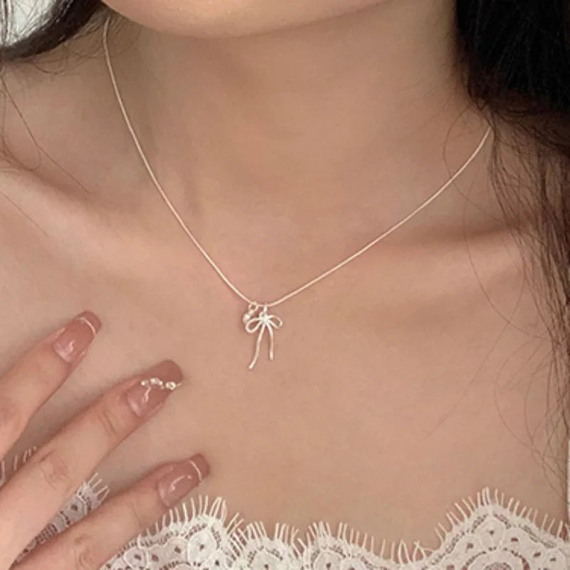 Esterlina Bracelete de Zircônia Coração Amor para Mulheres, Laço Estrelas, Corrente de Osso de Cobra, Joias de Presente