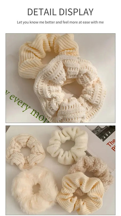 7 Pcs/Set Conjunto de Scrunchies para Mulheres, Faixa de Cabelo de Veludo Sólido para Meninas, Prendedores de Cabelo, Elásticos de Cabelo, Acessórios de Cabelo