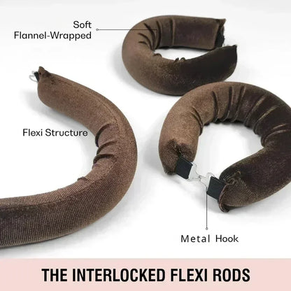 Modelador de Cabelos sem Calor, Faixa de Cabelo para Cachos Sem Calor, Bobes Flexíveis e Macios para Dormir, Cachos Fáceis com Gancho, Ferramenta de Estilo de Cabelo
