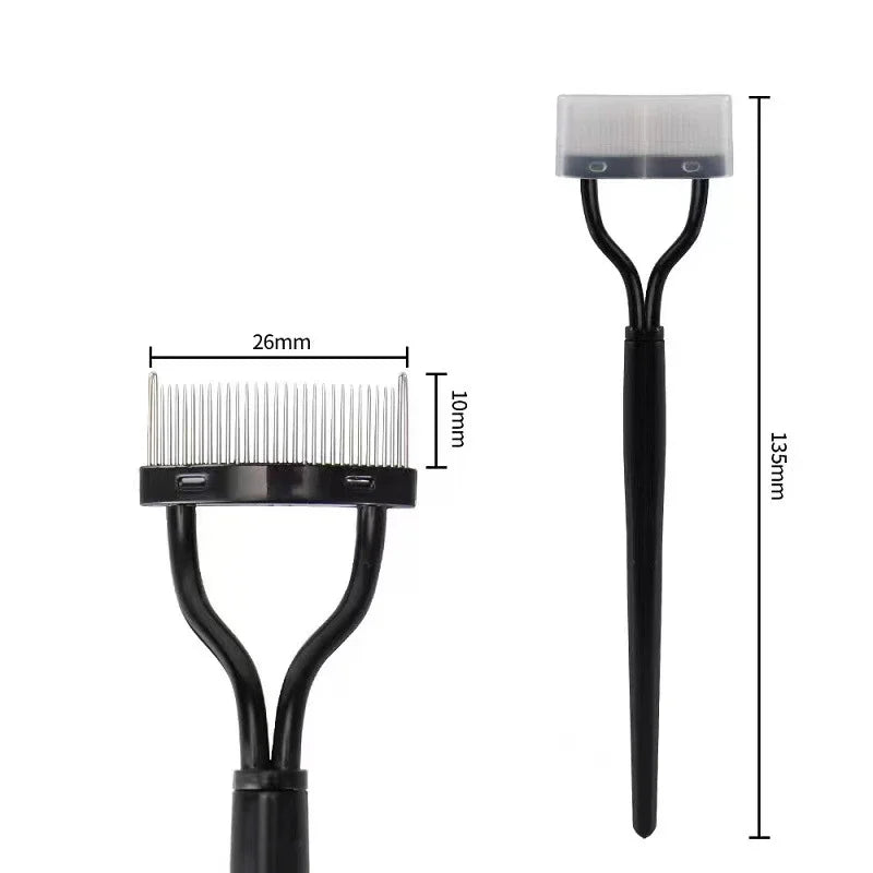Escova de Cílios Portátil, Pente de Máscara, Curling de Cílios, Ferramentas de Penteado de Cílios de Aço Inoxidável, Curvador de Cílios, Separador de Cílios, Maquiagem.