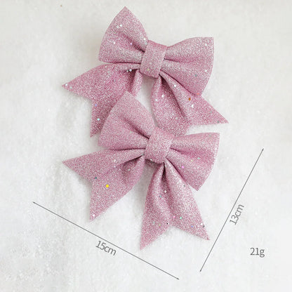 Série Rosa de Enfeites de Natal: Estrelas, Correntes de Contas, Bolas de Espuma, Placas de Nome, Laços, Cogumelos, Pingentes para Árvore de Natal, Decoração Romântica para Casa.