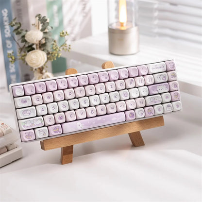 Kit de keycaps 95 teclas, tema gato de sobremesa para teclado mecânico GMK67