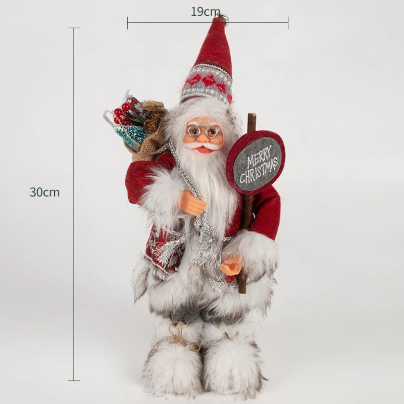 Decorações de Natal: Bonecos de Papai Noel Rosa em Pé, Estátuas de Natal, Enfeites para Decoração de Feriado, Ornamentos para Decoração de Janela.
