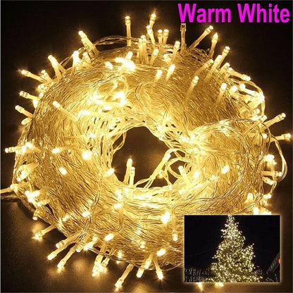 Luzes de Natal para Exterior - Fio de Luzes LED Decorativas 100M/10M/5M - Fairy Lights para Árvore, Festões e Decorações Festivas